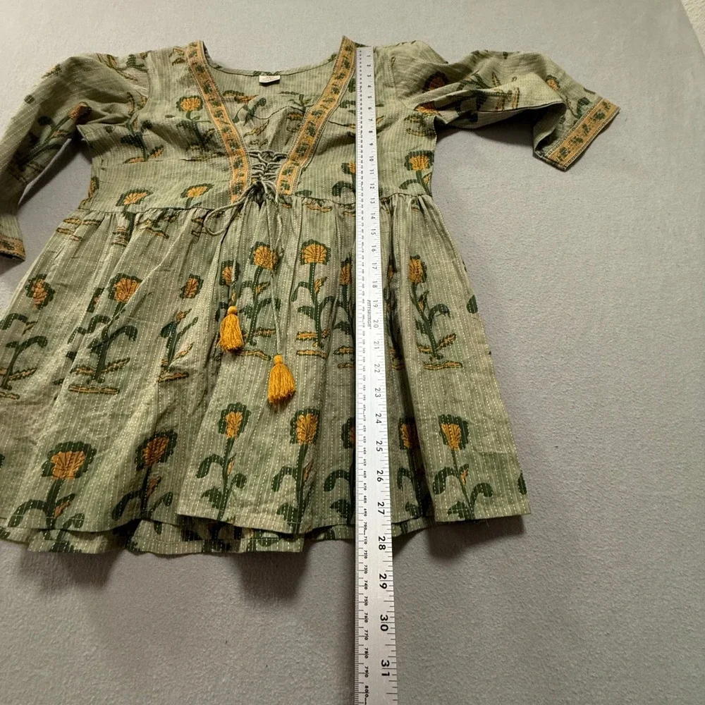 Nav Jeewan Babydoll Ethnic Boho Fusion Made India‎ Tunic Top Women Size Large 42